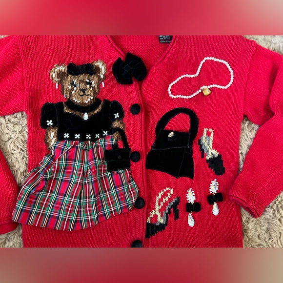 Vintage 1999 eagles eye cardigan hand knitted sweater size M - Picture 5 of 6